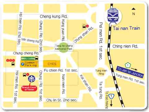 Location of Brance Court of Tainan